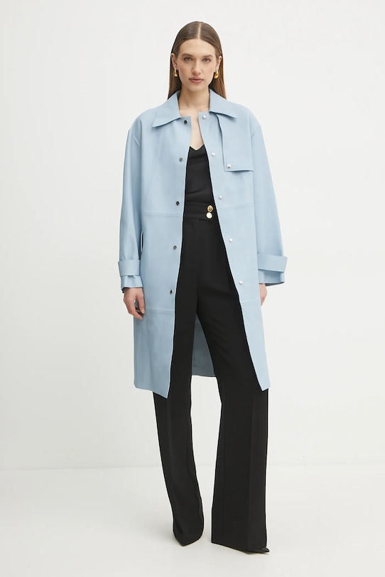 BOSS bőrkabát 50531308 kék SS25