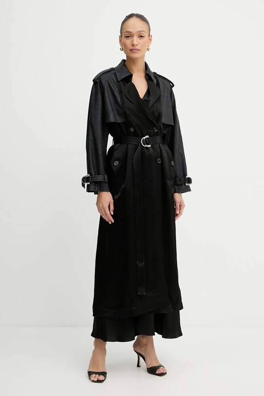 Тренч Pinko з підкладкою чорний 104597.A2BV