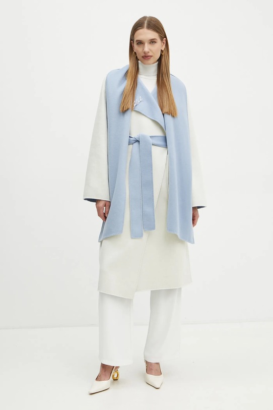 Dvostrani vuneni kaput Karl Lagerfeld A1W15018 plava SS25