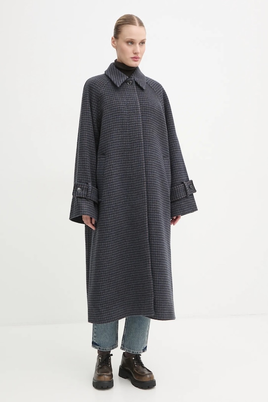 Samsoe Samsoe wool coat ALMA F23300165 navy SS25