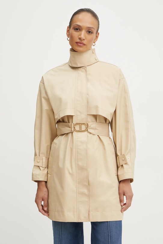 Twinset palton cu captuseala bej 251TP2661