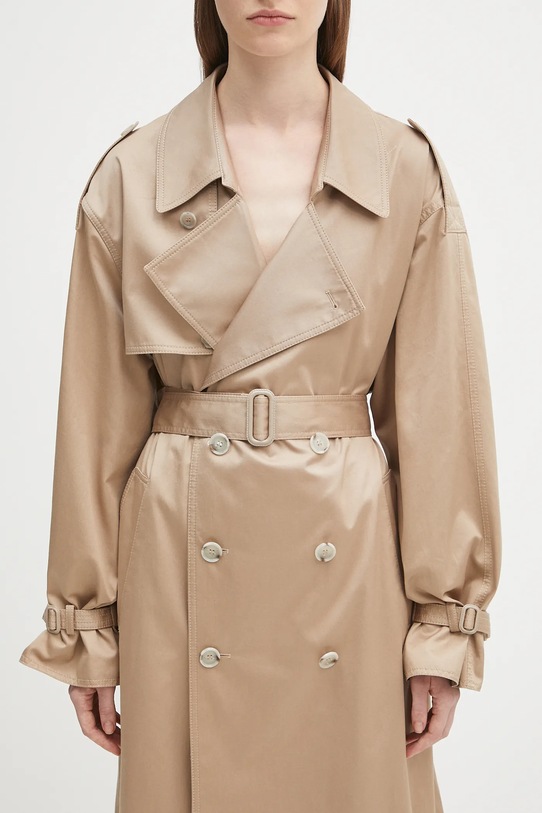 MM6 Maison Margiela trencz bawełniany beżowy S52AH0080