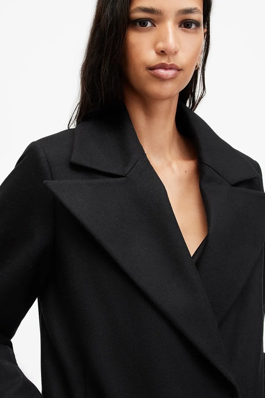 Oblečení Vlněný kabát AllSaints SIMONE W052OB černá