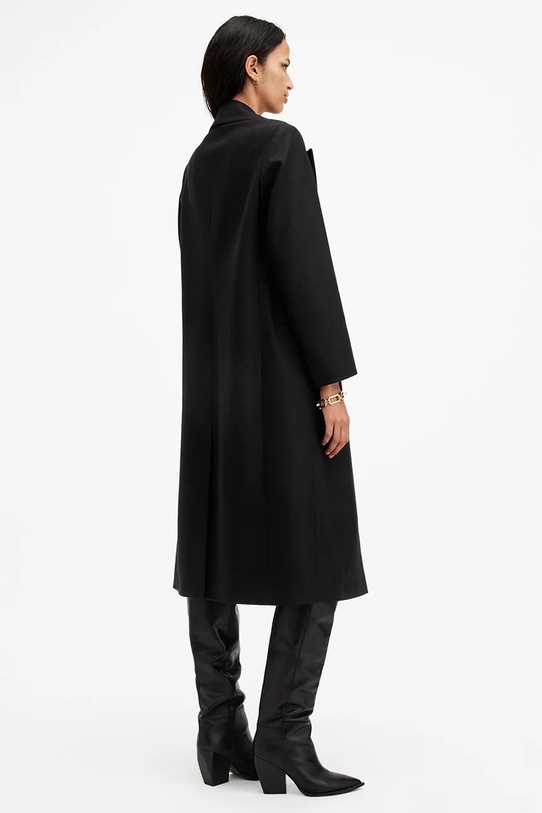 Vlněný kabát AllSaints SIMONE W052OB černá