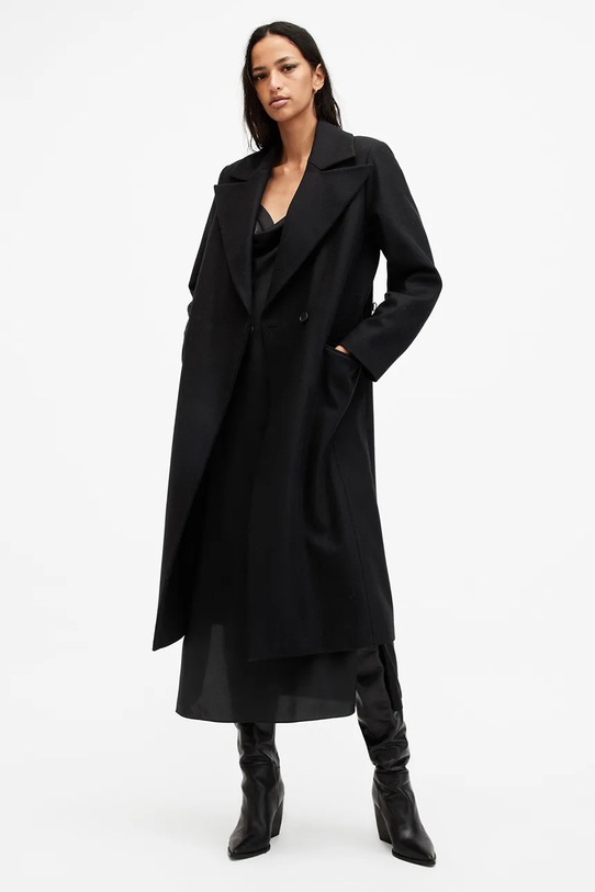 Vlněný kabát AllSaints SIMONE W052OB