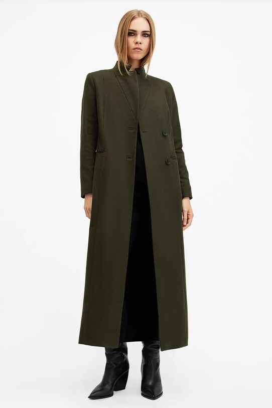 AllSaints palton de lana SONNIE cu captuseala verde W082OB
