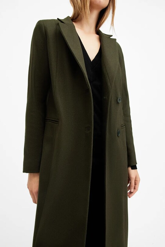 Îmbrăcăminte AllSaints palton de lana SONNIE W082OB verde