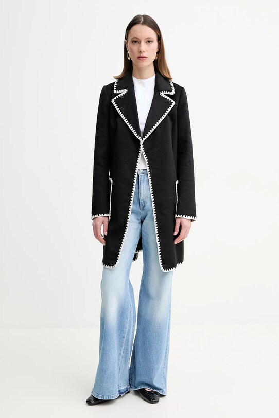 Guess palton din lână VICTOIRE W5RL19.WGVR2 negru SS25