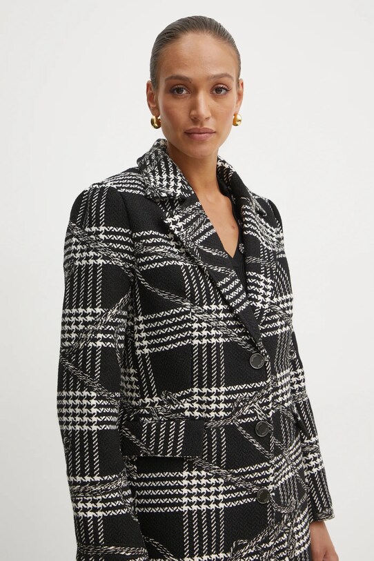 Kabát s prímesou vlny Guess DOVER čierna W5RL65.WGWG0