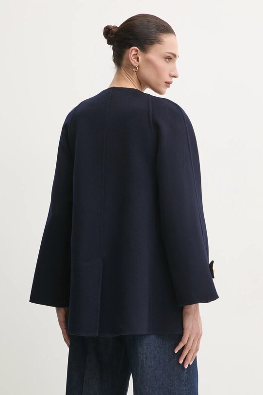 Odzież Luisa Spagnoli płaszcz wełniany 541721 granatowy