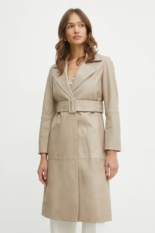 Marella płaszcz skórzany BALTICO nieocieplane beżowy 2513441031