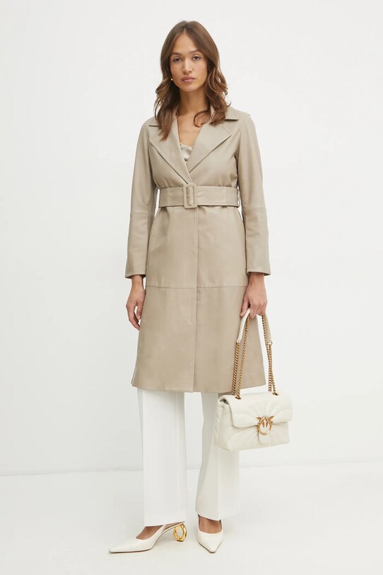 Шкіряний плащ Marella BALTICO 2513441031 бежевий SS25