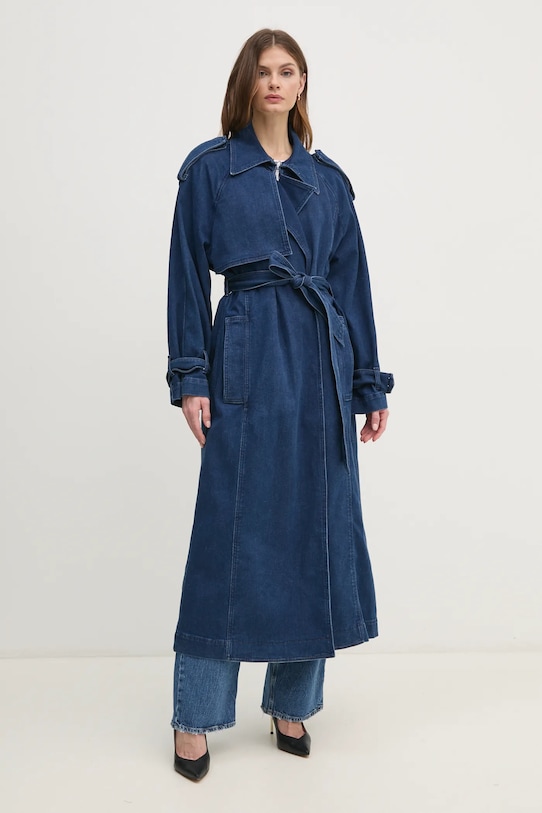 Ivy Oak palton jeans necaptusit bleumarin IO111144