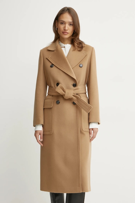 MAX&Co. palton de lână cu captuseala bej 2516011081200