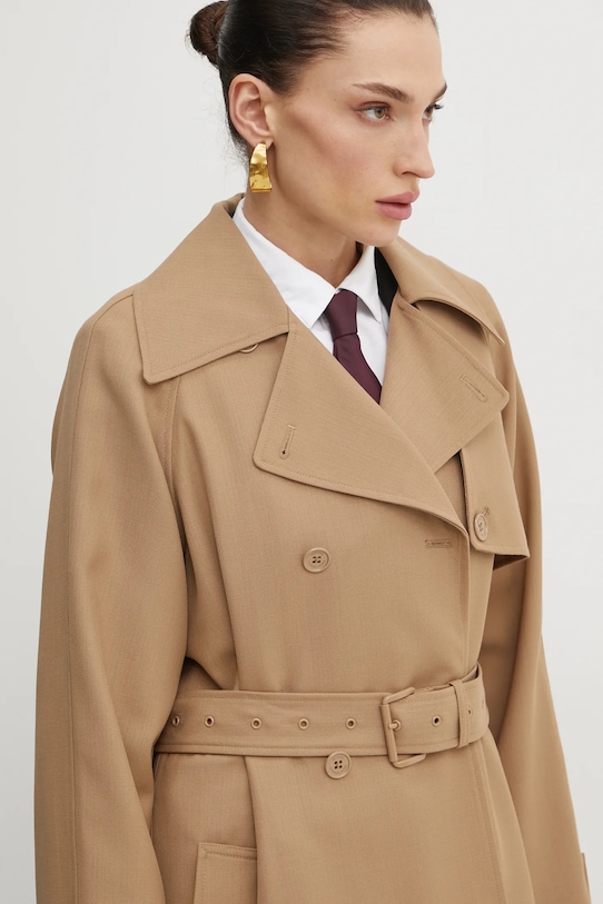 MICHAEL Michael Kors trencz z domieszką wełny MR520EXBQZ beżowy