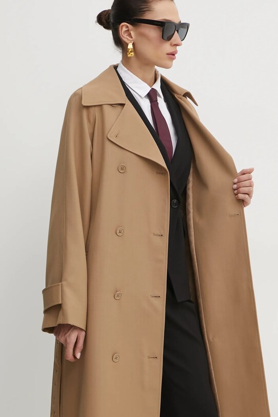 Тренч з домішкою вовни MICHAEL Michael Kors MR520EXBQZ