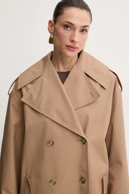Хлопковый тренч MICHAEL Michael Kors бежевый MR520GTDTY