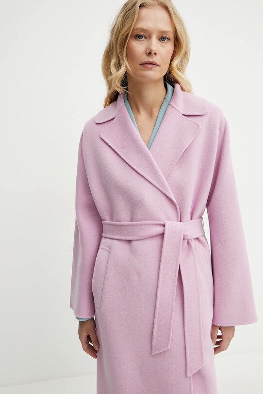 Вовняне пальто Weekend Max Mara 2515011011600 рожевий