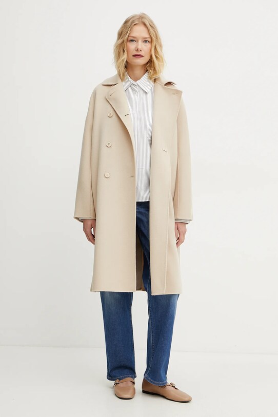 Μάλλινο παλτό Weekend Max Mara 2515011021600 μπεζ SS25