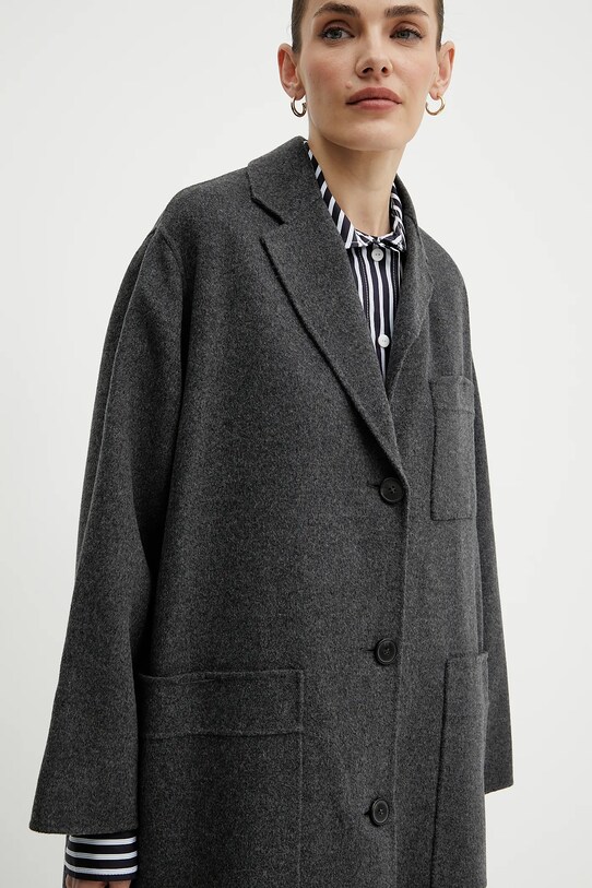 Vlnený kabát Weekend Max Mara sivá 2515011031600