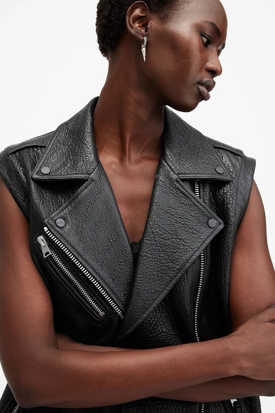 Oblečenie Kožená vesta AllSaints BILLIE W064LB čierna