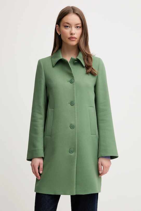 United Colors of Benetton palton necaptusit verde 2YEBDN07N