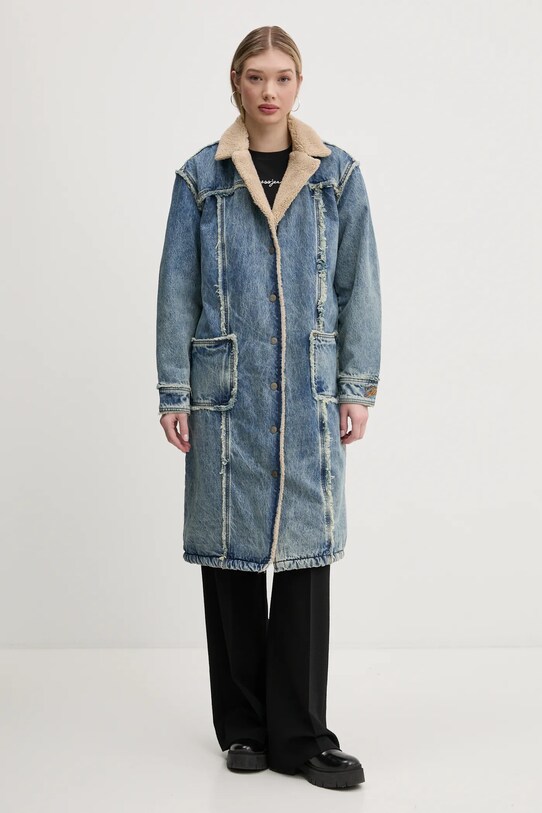 Дънково палто Guess Originals без качулка син W5RG70.D4XY0