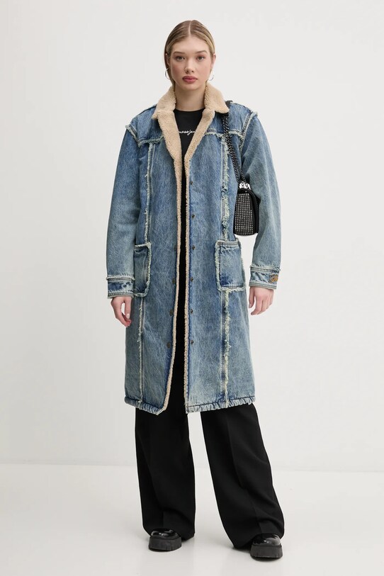 Дънково палто Guess Originals W5RG70.D4XY0 син SS25