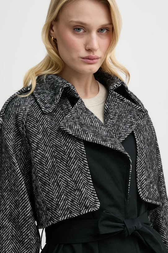 BA&SH płaszcz z domieszką wełny DINARA czarny 1E25DINA