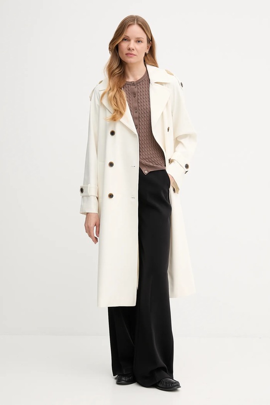 Dkny płaszcz DLEMPQ97 beżowy SS25