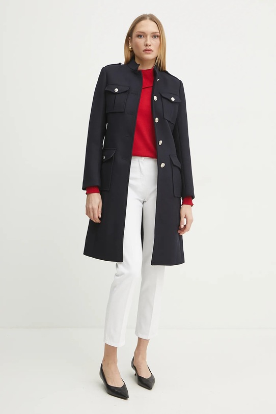 Пальто з домішкою вовни Morgan GDILA GDILA темно-синій SS25