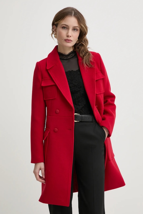 Morgan palton din lana GRIMA cu captuseala rosu GRIMA