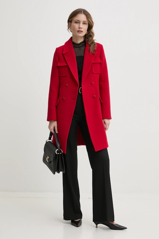 Morgan palton din lana GRIMA GRIMA rosu SS25