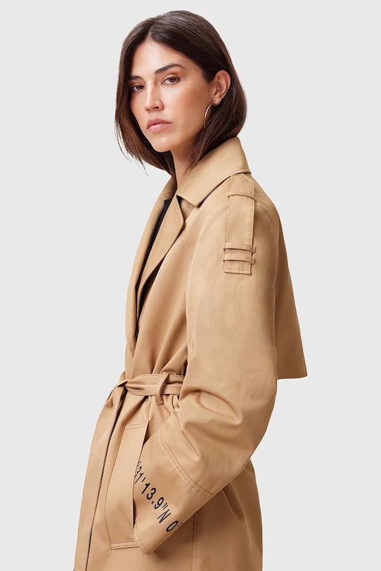 AllSaints impermeabile di cotone DEMMI W027OC marrone SS25