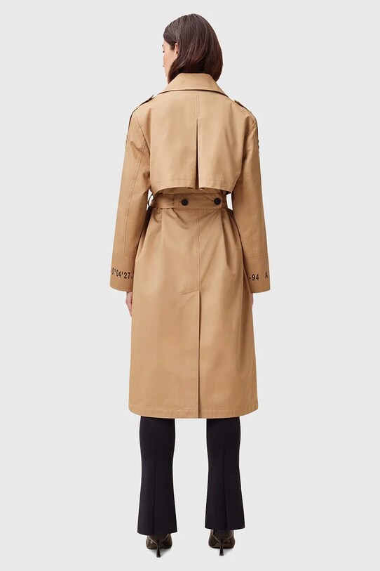 AllSaints trencz bawełniany DEMMI brązowy W027OC