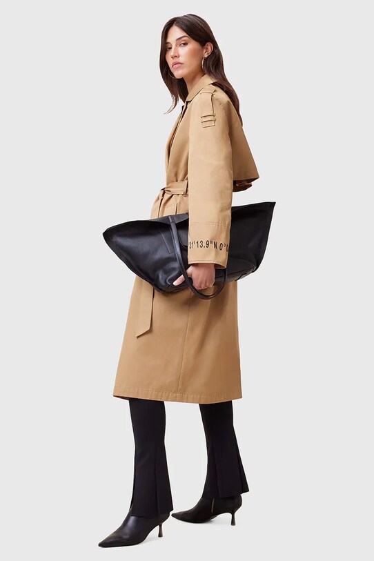 AllSaints trencz bawełniany DEMMI W027OC brązowy