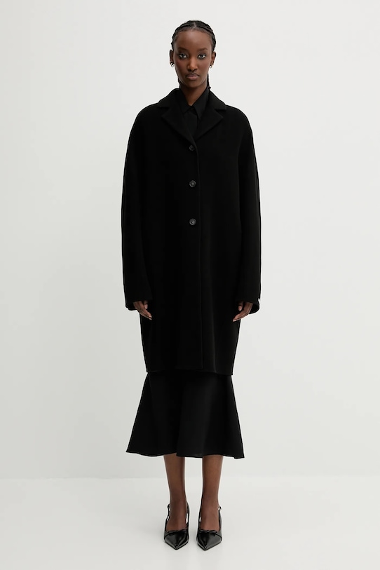 Vuneni kaput Sportmax Adria bez tople podstave crna 2512011031600