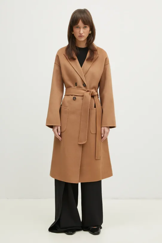 Anine Bing płaszcz wełniany Dylan Coat nieocieplane brązowy A.01.4001