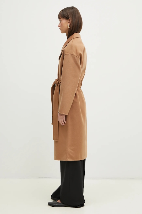 Anine Bing płaszcz wełniany Dylan Coat A.01.4001 brązowy SS25