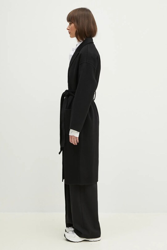 Vlnený kabát Anine Bing Dylan Coat A.01.4001 čierna SS25