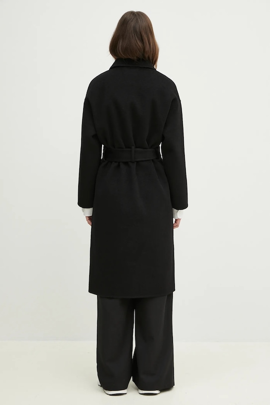 Odzież Anine Bing płaszcz wełniany Dylan Coat A.01.4001 czarny