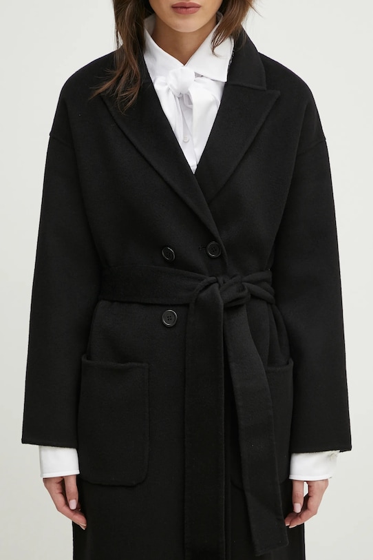 Anine Bing płaszcz wełniany Dylan Coat czarny A.01.4001