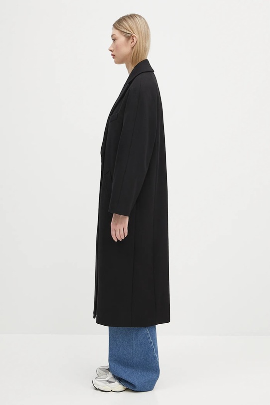 A.P.C. płaszcz wełniany Manteau Flora WOAJS.F01541 czarny SS25