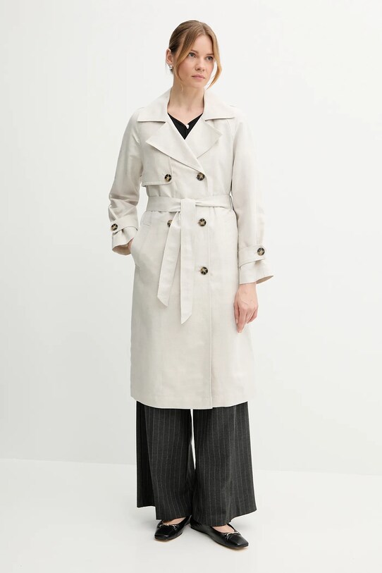 Джинсовий плащ Sisley джинс бежевий 2UHULN05R