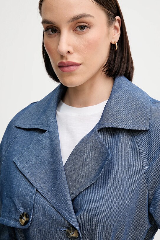 Sisley płaszcz jeansowy niebieski 2UHULN05R