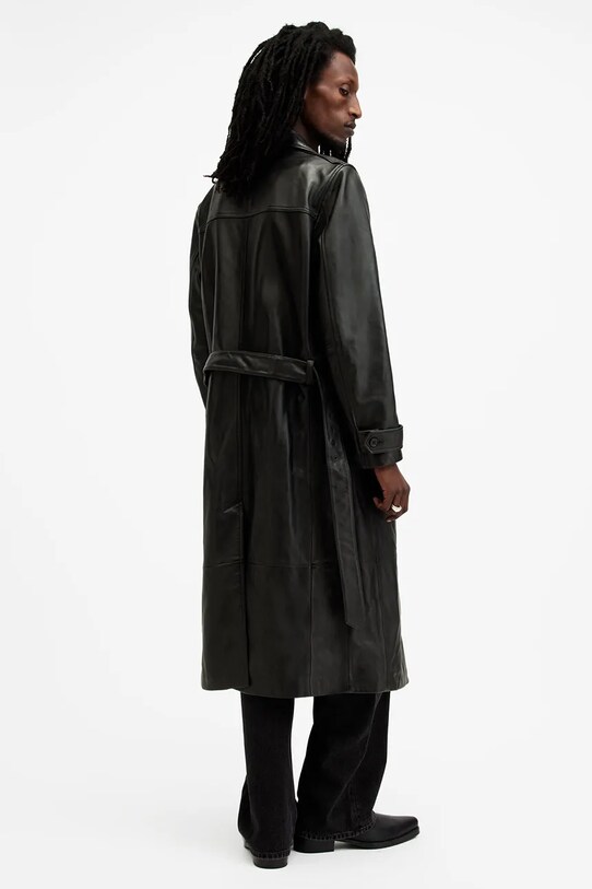 Kožený kabát AllSaints NEO čierna M005LB