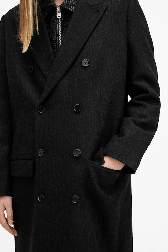 Шерстяное пальто AllSaints ARCADE чёрный M014OB