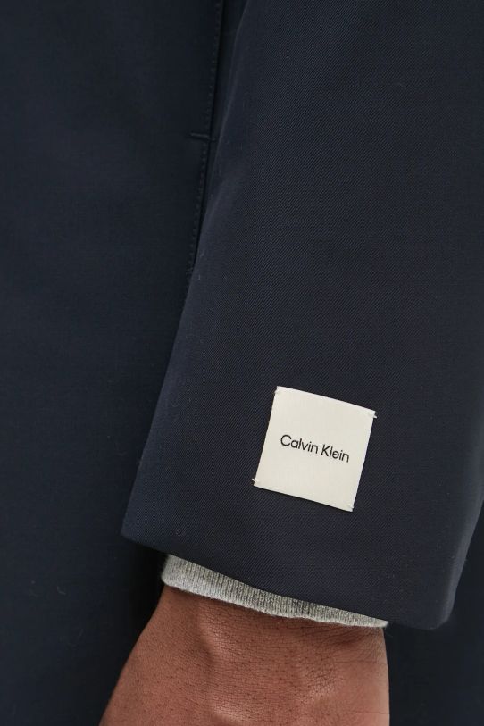 Вълнено палто Calvin Klein K10K113956 тъмносин