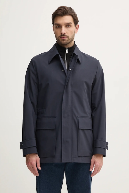 Bunda s prímesou vlny BOSS nezateplené tmavomodrá 50535782