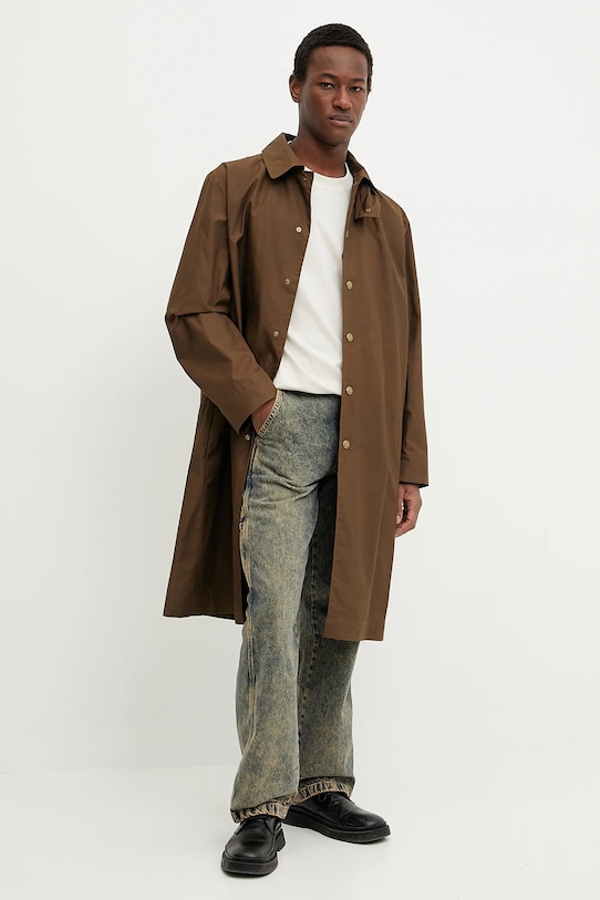 A.P.C. płaszcz bawełniany mac arthur COERC.H01535 brązowy SS25